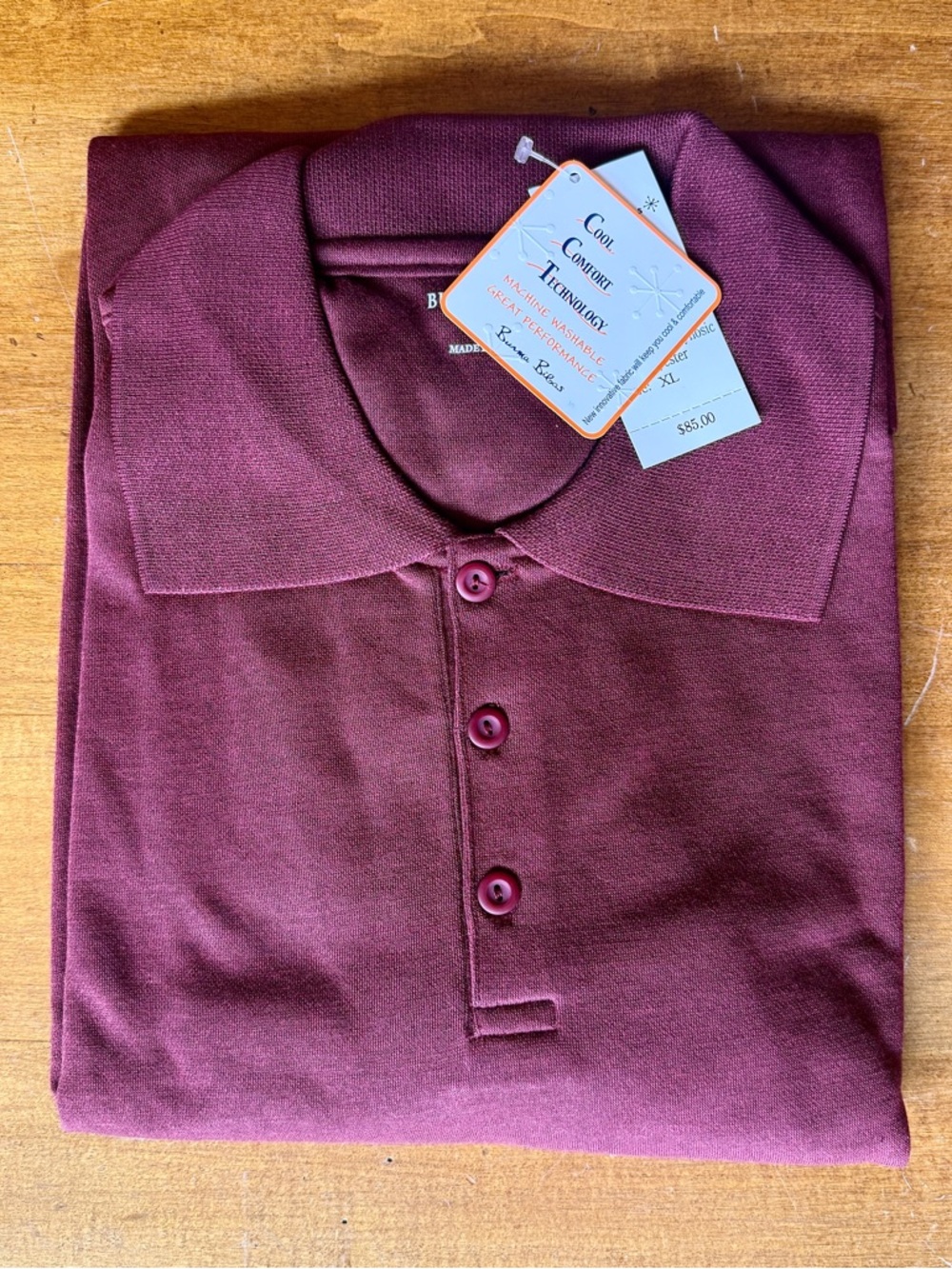 Burma Bibas Men’s Polo Shirt XL NWT Soft Knit Rust/Burgundy